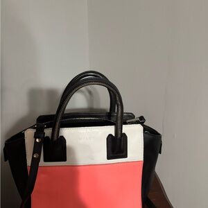 Milly Black, White, and Pink Satchel